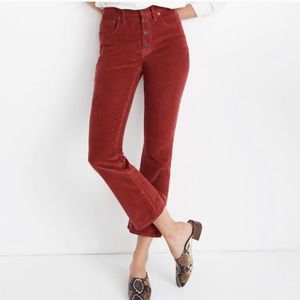 Madewell Cali Corduroy Demi Boot Cut Jeans NWT
